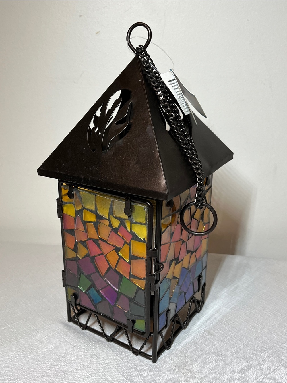 New Stained Glass Mosaic Hanging Lantern
Indoor or outdoor
Great gift